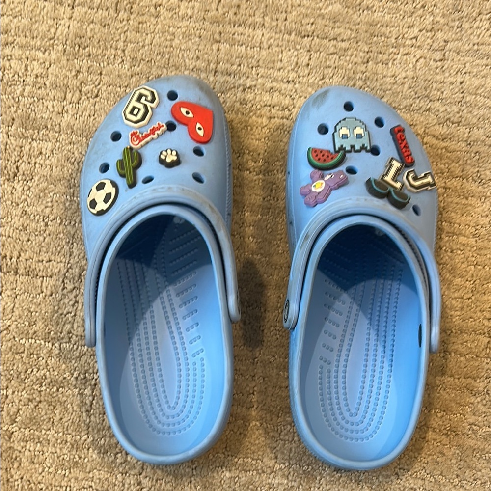 Women’s Blue Crocs with Fun Charms
